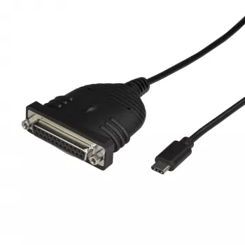 StarTech.com USB-C į lygiagretųjį spausdintuvo kabelį, juodas, USB C, DB25, 1,83 m, Vyriškas/Moteriškas, CE, RoHS