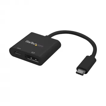 StarTech.com USB-C į DisplayPort adapteris su maitinimo perdavimu – 4K 60Hz HBR2 – USB Type-C į DP 1.2 monitoriaus vaizdo keitiklis su įkrovimu – 60W PD perdavimas – suderinamas su Thunderbolt 3