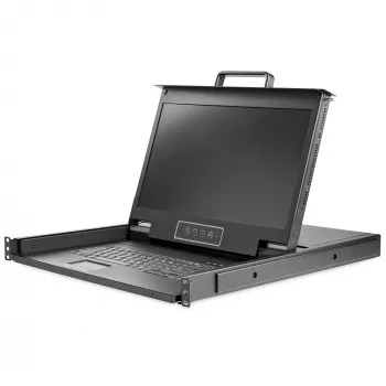 StarTech.com 1U LCD KVM konsolė su 17,3 colių HD monitoriumi, VGA, USB, 1080p