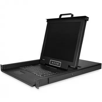 StarTech.com 8 prievadų stelažinis KVM konsolė su 6 pėdų kabeliais - integruotas KVM jungiklis su 17 colių LCD monitoriumi - pilnai įrengtas 1U LCD KVM stalčius - OSD KVM - patvarus 50 000 MTBF - USB + VGA palaikymas