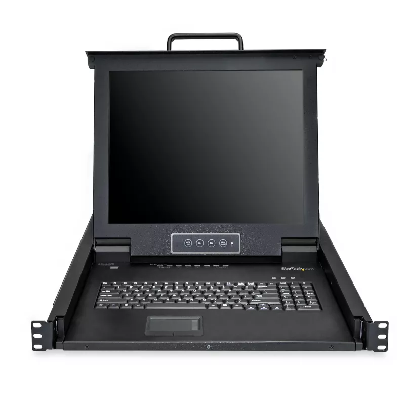 StarTech.com 8 prievadų stelažinis KVM konsolė su 6 pėdų kabeliais - integruotas KVM jungiklis su 17 colių LCD monitoriumi - pilnai įrengtas 1U LCD KVM stalčius - OSD KVM - patvarus 50 000 MTBF - USB + VGA palaikymas