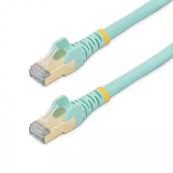 StarTech.com 3 m CAT6a Ethernet kabelis - 10 Gigabit ekranuotas be užkablių RJ45 100W PoE jungiamasis laidas - 10GbE STP tinklo kabelis su įtempimo mažinimu - Aqua, individualiai išbandytas / laidai UL sertifikuoti / TIA