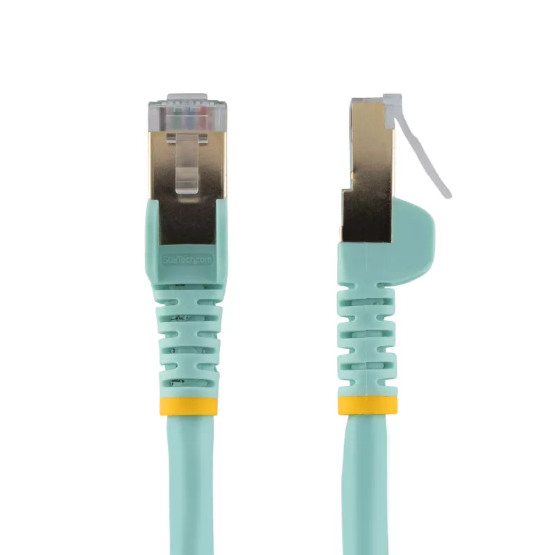 StarTech.com 2m CAT6a Ethernet kabelis - 10 Gigabit ekranuotas, be užkablių RJ45, 100W PoE jungiamasis laidas - 10GbE STP tinklo kabelis su įtempimo mažinimu - Aqua, individualiai testuotas, laidų sujungimas UL sertifikuotas/TIA