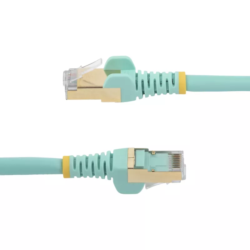 StarTech.com 2m CAT6a Ethernet kabelis - 10 Gigabit ekranuotas, be užkablių RJ45, 100W PoE jungiamasis laidas - 10GbE STP tinklo kabelis su įtempimo mažinimu - Aqua, individualiai testuotas, laidų sujungimas UL sertifikuotas/TIA