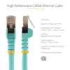StarTech.com 2m CAT6a Ethernet kabelis - 10 Gigabit ekranuotas, be užkablių RJ45, 100W PoE jungiamasis laidas - 10GbE STP tinklo kabelis su įtempimo mažinimu - Aqua, individualiai testuotas, laidų sujungimas UL sertifikuotas/TIA