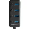 StarTech.com 4 prievadų USB 3.0 šakotuvas – USB-A į 4x USB 3.0 Type-A su atskirais įjungimo/išjungimo jungikliais – SuperSpeed 5Gbps USB 3.1/3.2 Gen 1 – maitinamas iš USB magistralės – nešiojamas – 25 cm integruotas kabelis