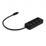 StarTech.com 4 prievadų USB-C šakotuvas - USB-C į 4x USB 3.0 Type-A prievadus su atskirais įjungimo/išjungimo jungikliais - SuperSpeed 5Gbps USB 3.2 Gen 1 - maitinamas iš USB - nešiojamas - 25 cm pritvirtintas kabelis