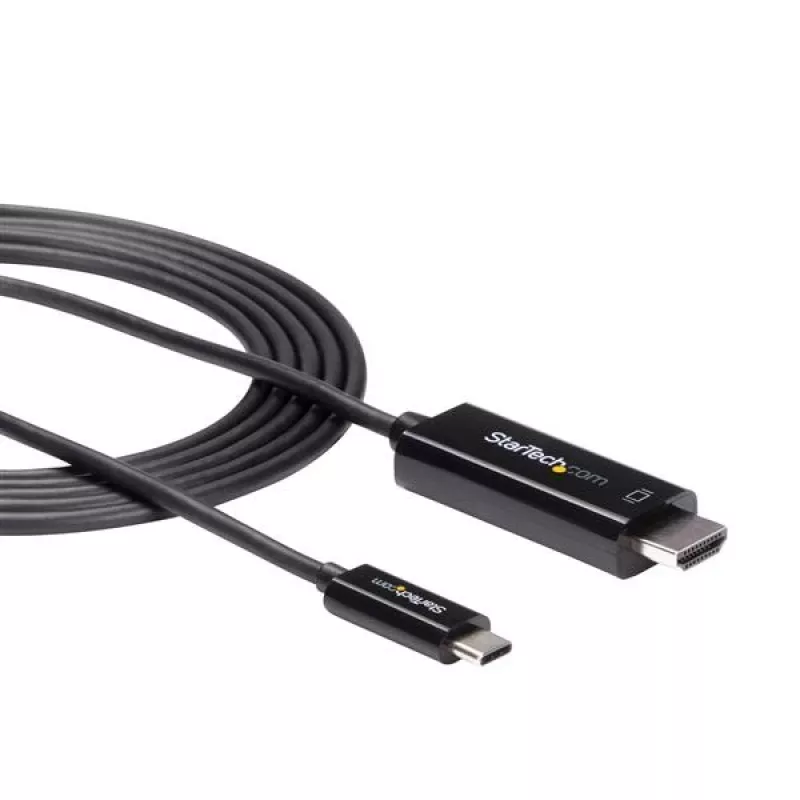 StarTech.com 2 m USB-C į HDMI laidas – 4K 60Hz USB Type-C į HDMI 2.0 vaizdo adapterio laidas – suderinamas su Thunderbolt 3 – nešiojamas kompiuteris prie HDMI monitoriaus / ekrano – DP 1.2 Alt Mode HBR2 – juodas