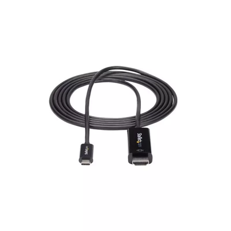 StarTech.com 2 m USB-C į HDMI laidas – 4K 60Hz USB Type-C į HDMI 2.0 vaizdo adapterio laidas – suderinamas su Thunderbolt 3 – nešiojamas kompiuteris prie HDMI monitoriaus / ekrano – DP 1.2 Alt Mode HBR2 – juodas