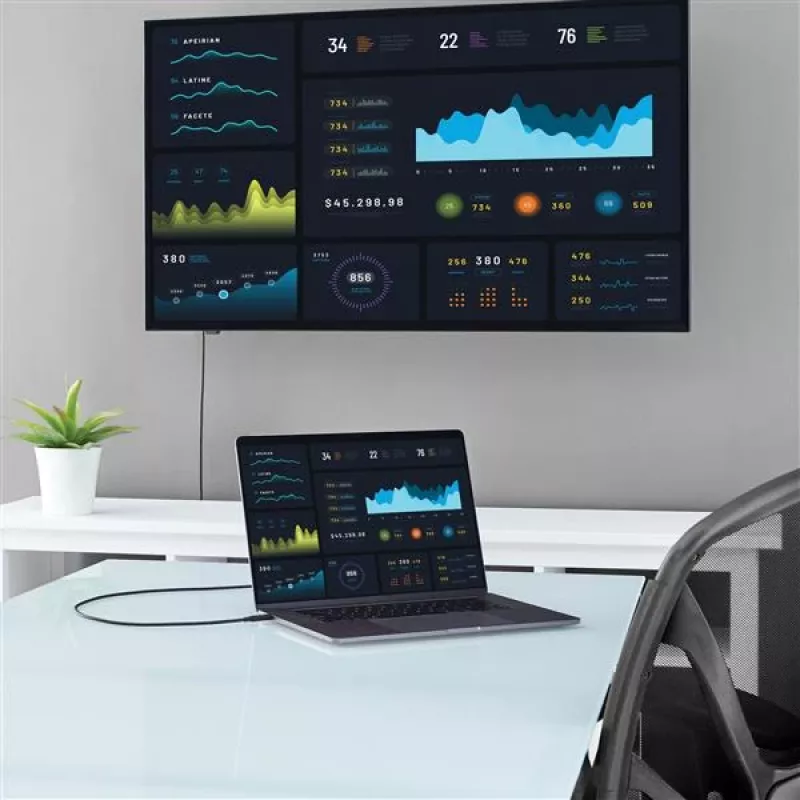 StarTech.com 2 m USB-C į HDMI laidas – 4K 60Hz USB Type-C į HDMI 2.0 vaizdo adapterio laidas – suderinamas su Thunderbolt 3 – nešiojamas kompiuteris prie HDMI monitoriaus / ekrano – DP 1.2 Alt Mode HBR2 – juodas