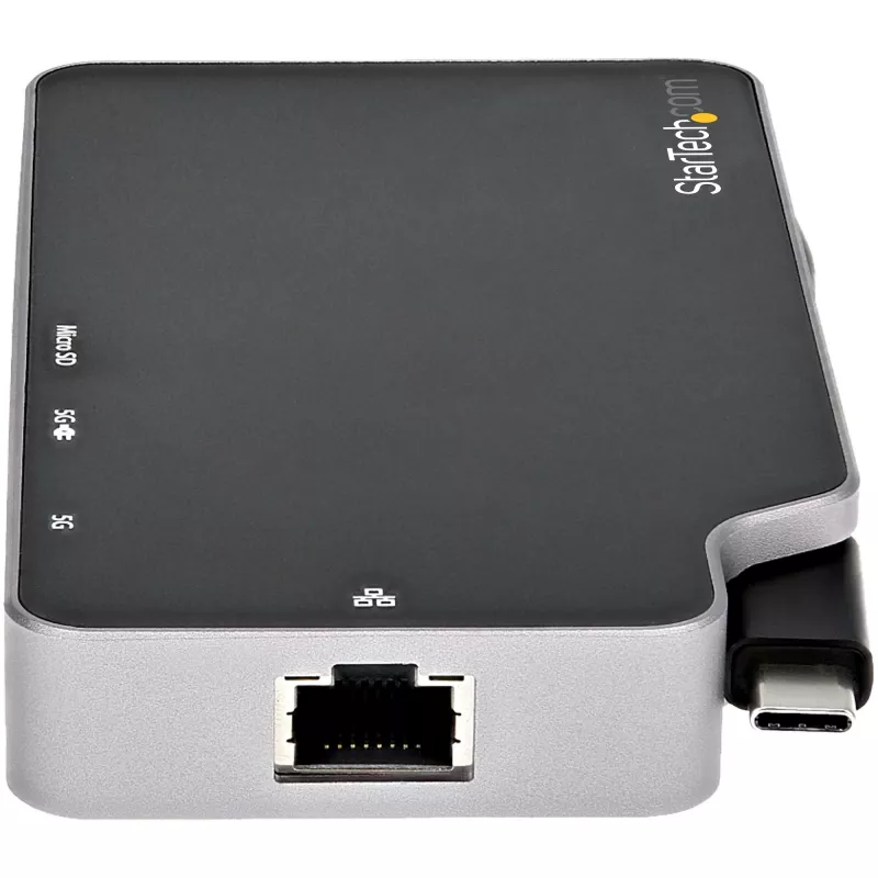 StarTech.com USB-C kelių prievadų adapteris - USB-C į 4K HDMI arba VGA vaizdą su 100W Power Delivery perdavimu, 2 prievadų 10Gbps USB šakotuvas, MicroSD, GbE - USB 3.1 Gen 2 Type-C mini/kelioninis dokas