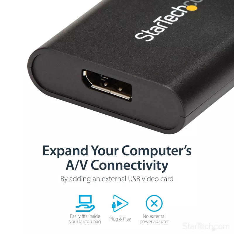 StarTech.com USB 3.0 į DisplayPort adapteris, USB DP monitoro keitiklis, 4K (palaiko tik Windows, nepalaiko macOS/ChromeOS/Linux) - TAA