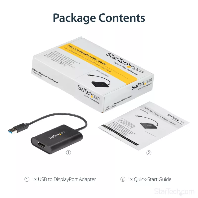 StarTech.com USB 3.0 į DisplayPort adapteris, USB DP monitoro keitiklis, 4K (palaiko tik Windows, nepalaiko macOS/ChromeOS/Linux) - TAA