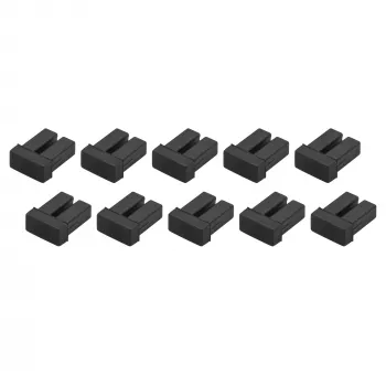 StarTech.com LC SFP dulkių dangteliai - 10 vnt., LC, guma, juodi, tinklo jungikliui, 18 mm, 15 mm