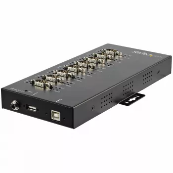 StarTech.com 8 prievadų serijinis USB centras – USB 2.0 į RS232/RS485/RS422 adapteris, IP30, metalinis, bėgio montavimui, 15kV ESD apsauga