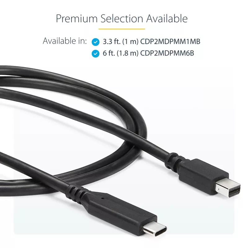 StarTech.com USB-C į Mini DisplayPort laidas, 1,8 m, 4K 60Hz, juodas