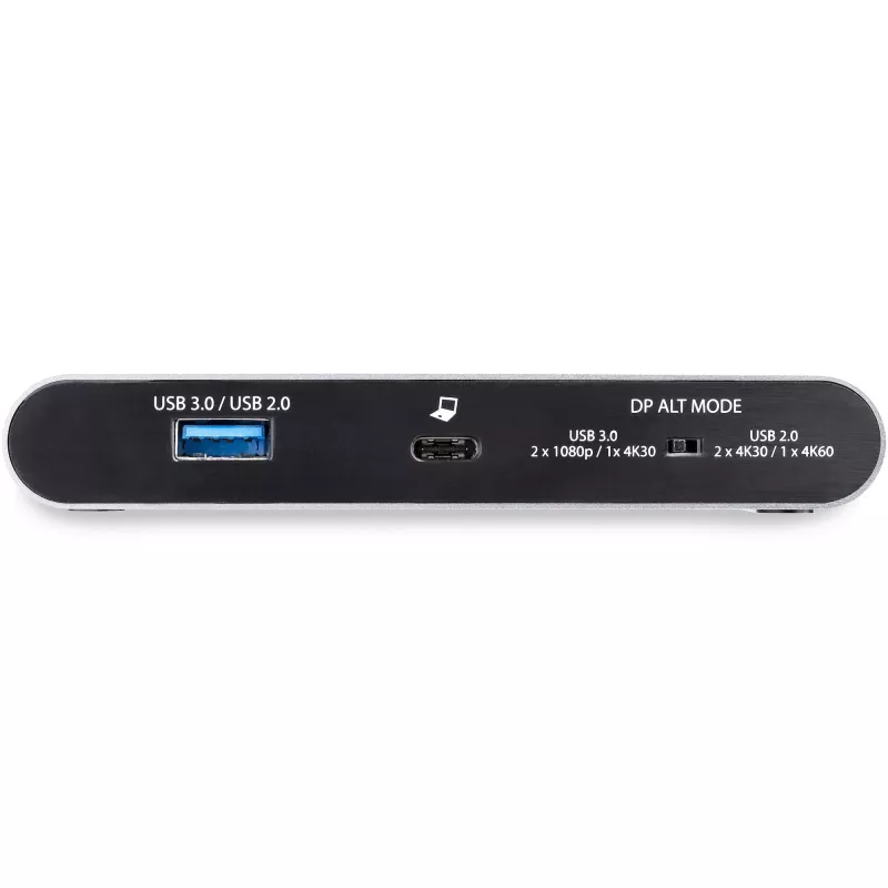 StarTech.com USB-C dokas - 4K dviejų monitorių DisplayPort - Mini nešiojamojo kompiuterio dokavimo stotelė - 100W Power Delivery perdavimas - GbE, 2 prievadų USB-A šakotuvas - USB Type-C kelių prievadų adapteris - 3,3 pėdų kabelis