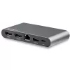 StarTech.com USB-C dokas - 4K dviejų monitorių DisplayPort - Mini nešiojamojo kompiuterio dokavimo stotelė - 100W Power Delivery perdavimas - GbE, 2 prievadų USB-A šakotuvas - USB Type-C kelių prievadų adapteris - 3,3 pėdų kabelis