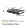 StarTech.com USB-C dokas - 4K dviejų monitorių DisplayPort - Mini nešiojamojo kompiuterio dokavimo stotelė - 100W Power Delivery perdavimas - GbE, 2 prievadų USB-A šakotuvas - USB Type-C kelių prievadų adapteris - 3,3 pėdų kabelis
