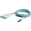 StarTech.com 10m MTP (moteriškas) / PC į 4x LC/PC duplekso šakotuvinis OM3 daugiamodis šviesolaidinis kabelis, OFNP plenum, 40G tinklai, maži įterpimo nuostoliai - šviesolaidinis trumpiklis