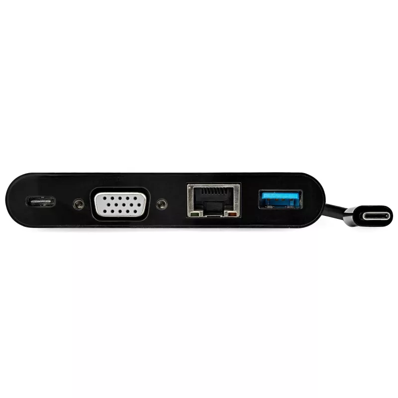 StarTech.com USB-C kelių prievadų adapteris - Mini USB-C dokas su VGA 1080p vaizdu, 60W galios perdavimu, USB 3.1 Gen 1 Type-A 5Gbps, Gigabit Ethernet - Doko stotelė