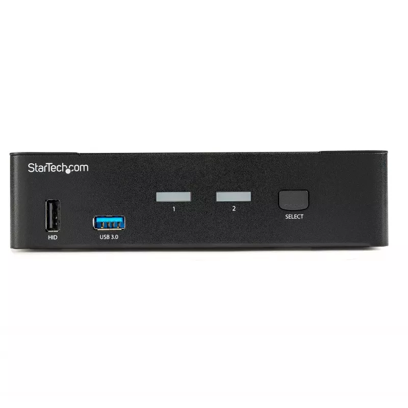 StarTech.com 2 prievadų DisplayPort KVM jungiklis - 4K 60Hz - vienas ekranas - dviejų prievadų UHD DP 1.2 USB KVM jungiklis su integruotu USB 3.0 šakotuvu ir garsu - Dell HP Apple Lenovo - TAA atitiktis