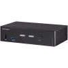 StarTech.com 2 prievadų DisplayPort KVM jungiklis - 4K 60Hz - vienas ekranas - dviejų prievadų UHD DP 1.2 USB KVM jungiklis su integruotu USB 3.0 šakotuvu ir garsu - Dell HP Apple Lenovo - TAA atitiktis