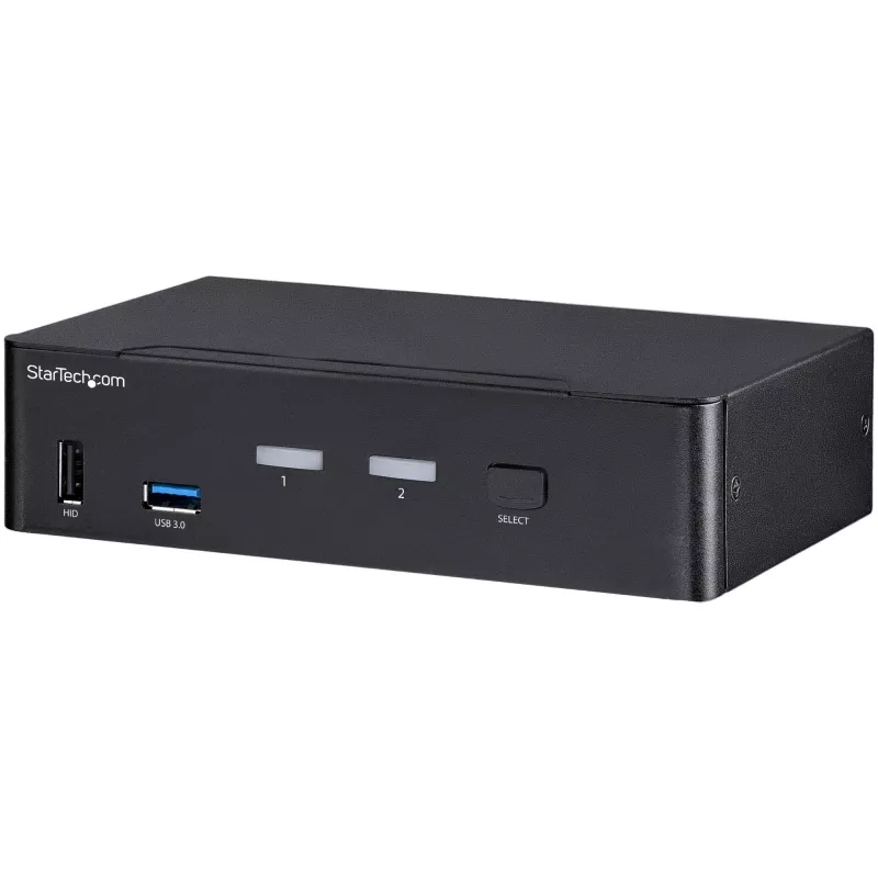 StarTech.com 2 prievadų DisplayPort KVM jungiklis - 4K 60Hz - vienas ekranas - dviejų prievadų UHD DP 1.2 USB KVM jungiklis su integruotu USB 3.0 šakotuvu ir garsu - Dell HP Apple Lenovo - TAA atitiktis