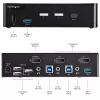 StarTech.com 2 prievadų DisplayPort KVM jungiklis - 4K 60Hz - vienas ekranas - dviejų prievadų UHD DP 1.2 USB KVM jungiklis su integruotu USB 3.0 šakotuvu ir garsu - Dell HP Apple Lenovo - TAA atitiktis