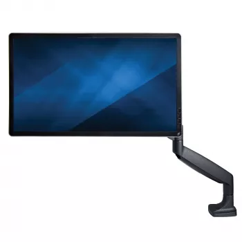 StarTech.com Monitorio laikiklis ant stalo – sunkiasvoris ergonomiškas VESA monitoriaus laikiklis – vienam 9 kg ekranui – pilnas judesys, aukščio reguliavimas, šarnyrinis – aliuminis – C spaustuvas/įvorė – juodas