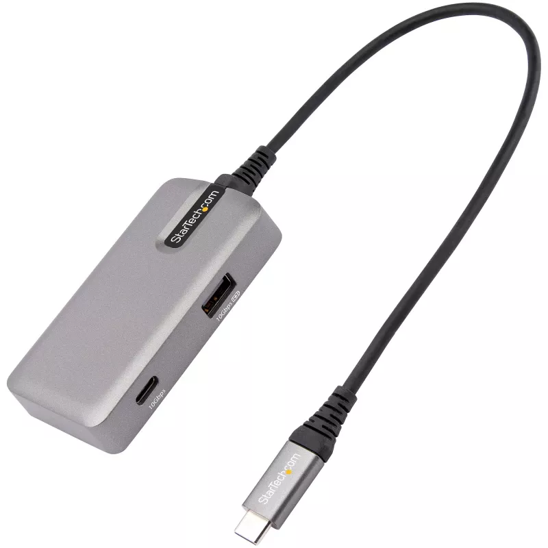 StarTech.com USB-C multiport adapteris - USB-C į 4K 60Hz HDMI 2.0, 100W Power Delivery perdavimas - 3 prievadų 10Gbps USB šakotuvas - Nešiojama USB Type-C mini dokų stotelė - 25 cm laidas