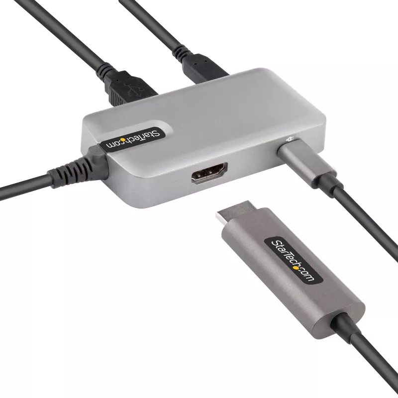 StarTech.com USB-C multiport adapteris - USB-C į 4K 60Hz HDMI 2.0, 100W Power Delivery perdavimas - 3 prievadų 10Gbps USB šakotuvas - Nešiojama USB Type-C mini dokų stotelė - 25 cm laidas