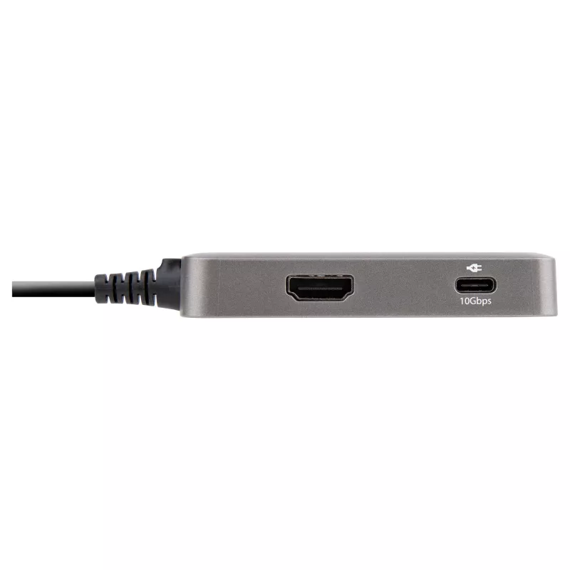 StarTech.com USB-C multiport adapteris - USB-C į 4K 60Hz HDMI 2.0, 100W Power Delivery perdavimas - 3 prievadų 10Gbps USB šakotuvas - Nešiojama USB Type-C mini dokų stotelė - 25 cm laidas
