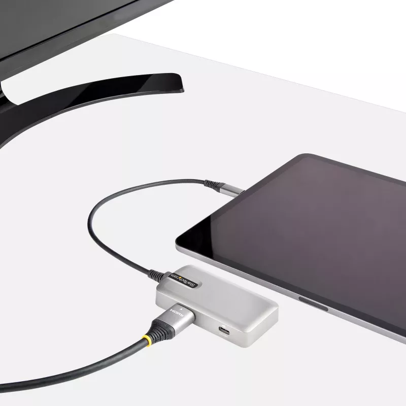 StarTech.com USB-C multiport adapteris - USB-C į 4K 60Hz HDMI 2.0, 100W Power Delivery perdavimas - 3 prievadų 10Gbps USB šakotuvas - Nešiojama USB Type-C mini dokų stotelė - 25 cm laidas