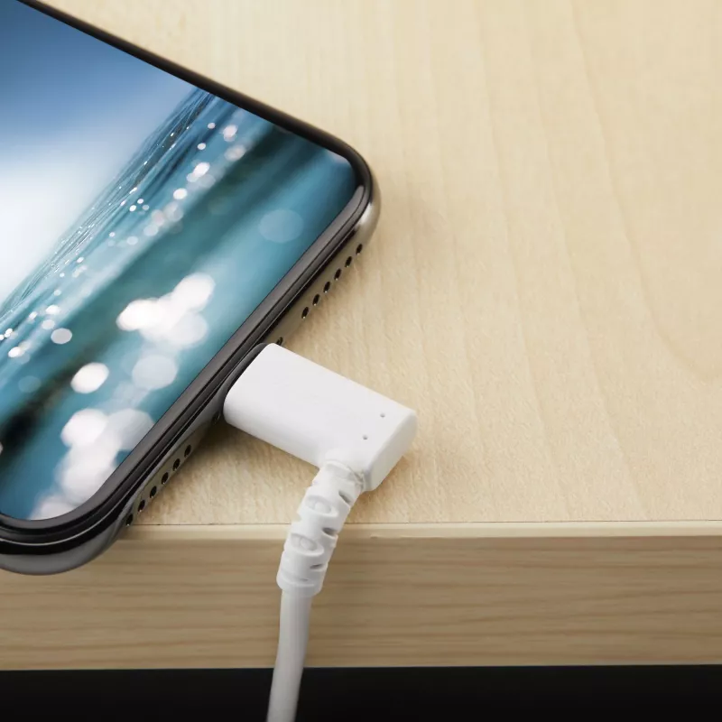 StarTech.com 1 m USB A – Lightning laidas, baltas, 90° kampu, armuotas aramidiniu pluoštu, Apple MFi sertifikuotas