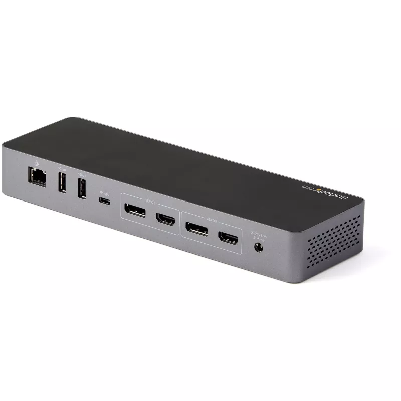 StarTech.com USB-C dokavimo stotelė, skirta MacBook Pro/Air M1/M2/M3/M4, suderinama su Thunderbolt, HDMI/DisplayPort, dviguba 4K 60Hz / viena 8K, USB Type-C, 96W galios tiekimas, USB 10Gbps