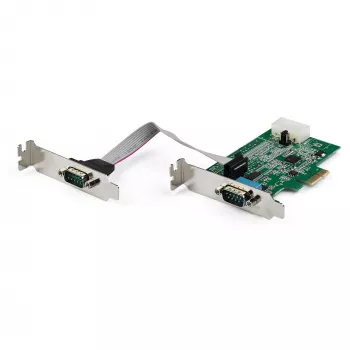 „StarTech.com“ 2 prievadų PCI Express RS232 nuoseklioji adapterio kortelė – PCIe RS232 nuosekliojo pagrindinio valdiklio kortelė – PCIe į nuoseklųjį DB9 – 16950 UART – žemo profilio plėtinio kortelė – skirta „Windows“ ir „Linux“