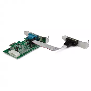 „StarTech.com“ 2 prievadų PCI Express RS232 nuoseklioji adapterio kortelė – PCIe RS232 nuosekliojo pagrindinio valdiklio kortelė – PCIe į nuoseklųjį DB9 – 16950 UART – žemo profilio plėtinio kortelė – skirta „Windows“ ir „Linux“