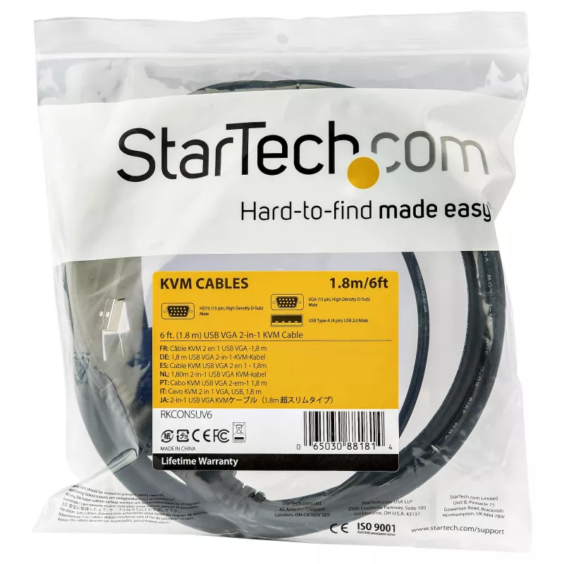 StarTech.com 10 ft (3 m) USB KVM laidas stelažinėms konsolėms