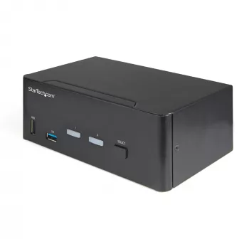 StarTech.com 2 prievadų dviejų monitorių HDMI KVM jungiklis - 4K 60Hz Ultra HD HDR - stalinis 4K HDMI 2.0 KVM jungiklis su 2 prievadų USB 3.0 šakotuvu (5Gbps) ir 4x USB 2.0 HID, garsu - perjungimas klavišais - TAA