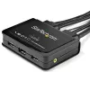 StarTech.com SV211HDUA4K 2 prievadų HDMI KVM jungiklis - 4K 60Hz - kompaktiškas dviejų prievadų UHD/Ultra HD USB stalinis KVM jungiklis su integruotais 1,2 m kabeliais ir garsu - maitinamas per USB - nuotolinis perjungimas - MacBook ThinkPad