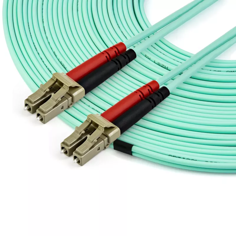StarTech.com 15m (50ft) LC/UPC–LC/UPC OM4 daugiamodis šviesolaidinis kabelis, 50/125µm LOMMF/VCSEL zipcord, 100G, maži įterpimo nuostoliai – LSZH šuoliukas