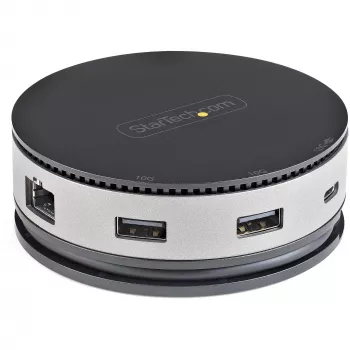 StarTech.com USB-C kelių prievadų adapteris – USB 3.1 Gen 2 10Gbps Type-C mini dokas su 4K 60Hz HDMI/DisplayPort arba 1080p VGA, 75W PD perdavimu, 3 prievadų USB šakotuvu, GbE – mobilioji stotelė