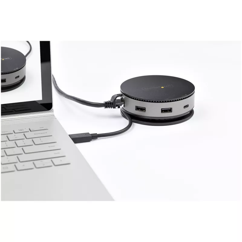 StarTech.com USB-C kelių prievadų adapteris – USB 3.1 Gen 2 10Gbps Type-C mini dokas su 4K 60Hz HDMI/DisplayPort arba 1080p VGA, 75W PD perdavimu, 3 prievadų USB šakotuvu, GbE – mobilioji stotelė