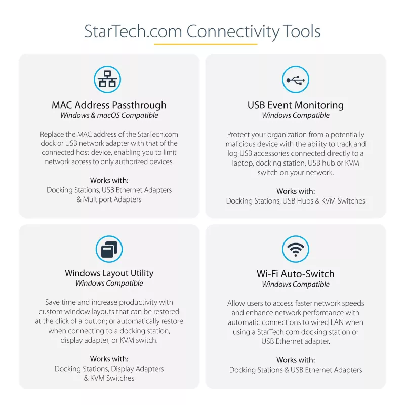 StarTech.com USB-C kelių prievadų adapteris – USB 3.1 Gen 2 10Gbps Type-C mini dokas su 4K 60Hz HDMI/DisplayPort arba 1080p VGA, 75W PD perdavimu, 3 prievadų USB šakotuvu, GbE – mobilioji stotelė