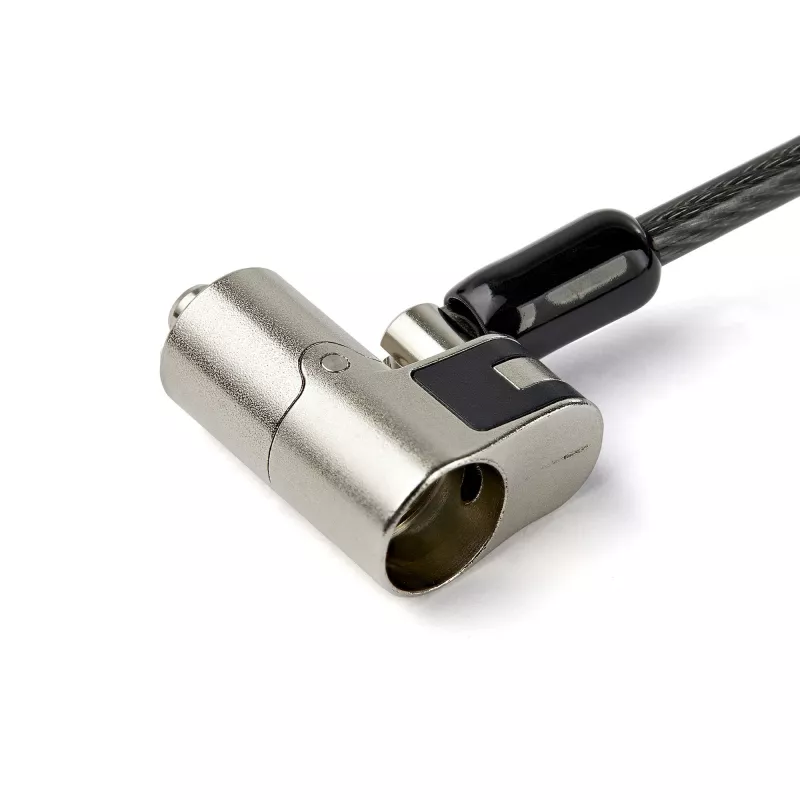 StarTech.com 2 m universalus 3-in-1 nešiojamojo kompiuterio kabelio užraktas su raktu – suderinamas su K-Slot, Nano ir Wedge Slot – plieninis apsauginis kabelis su raktais
