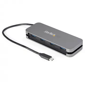 StarTech.com 4 prievadų USB-C šakotuvas - 4x USB-A - USB 3.0 Type-C šakotuvas - USB 3.2 Gen 1 (5 Gbps) - maitinamas iš magistralės nešiojamas USB-C į USB-A adapteris nešiojamam kompiuteriui - 28,5 cm kabelis su kabelio tvarkykle