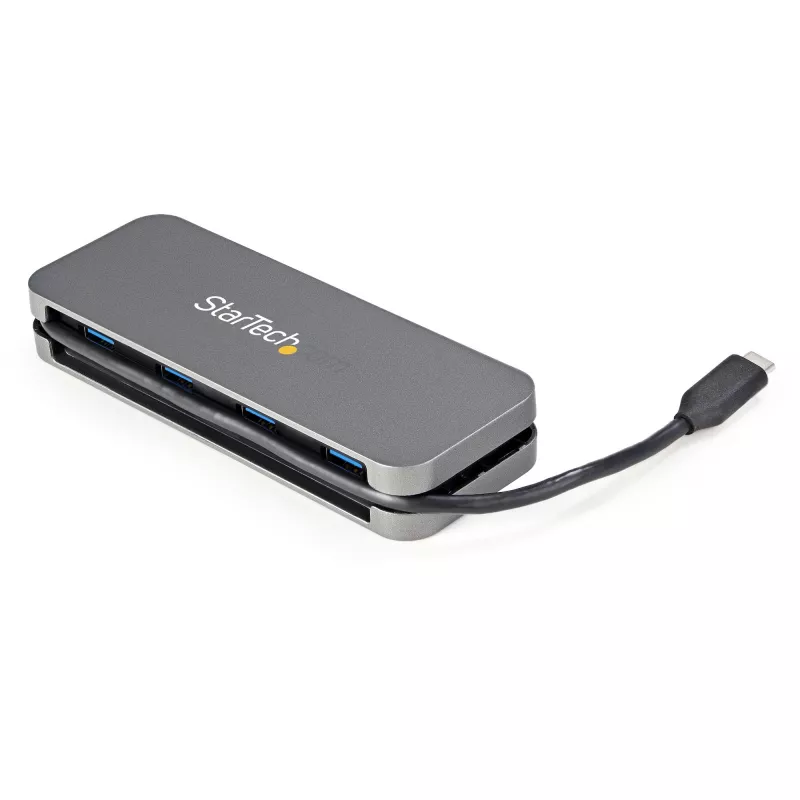 StarTech.com 4 prievadų USB-C šakotuvas - 4x USB-A - USB 3.0 Type-C šakotuvas - USB 3.2 Gen 1 (5 Gbps) - maitinamas iš magistralės nešiojamas USB-C į USB-A adapteris nešiojamam kompiuteriui - 28,5 cm kabelis su kabelio tvarkykle