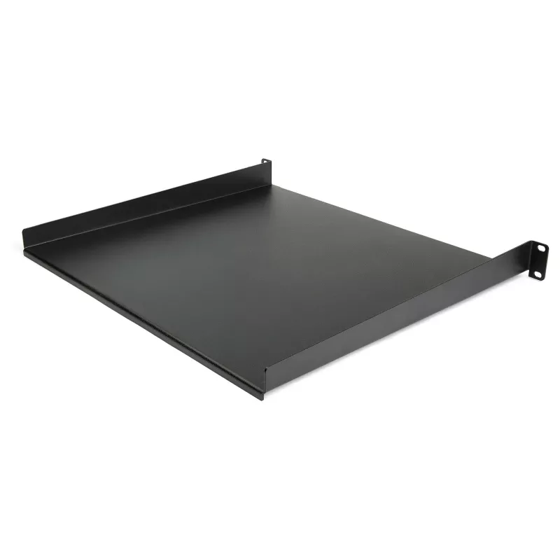 StarTech.com 1U serverio lentyna – universali konsolinė lentyna 19 colių tinklo įrangos stovui – plieninė, 20 kg talpa, 16 colių gylio, juoda