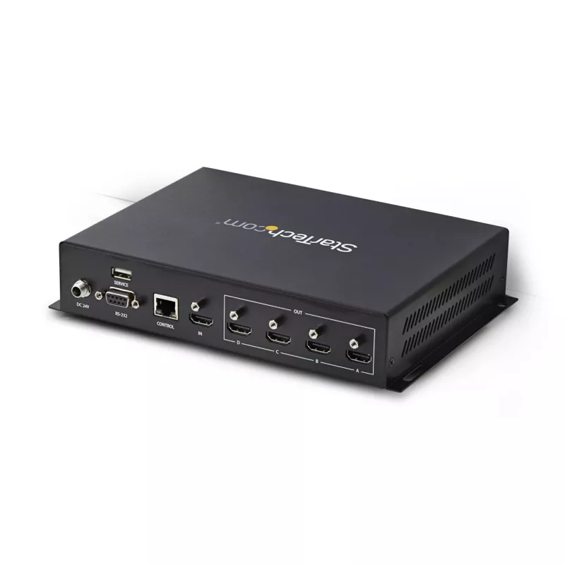 StarTech.com 2x2 HDMI vaizdo sienos valdiklis - 4K 60Hz HDMI 2.0 įvestis į 4x 1080p išvestis - vaizdo sienos procesorius kelių ekranų rodymui - vaizdo sienos skirstytuvas - RS232 / Ethernet valdymas